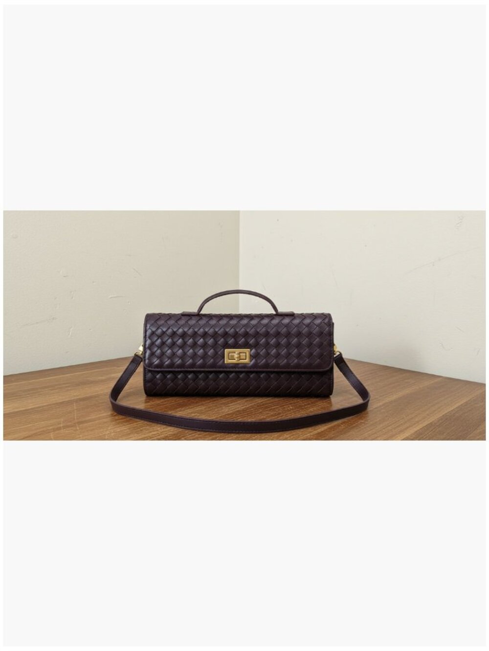 Handmade Woven Leather Evening Bag Clutch Crossbody Purse